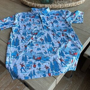 Men's Blue and White Shirt waggle golf